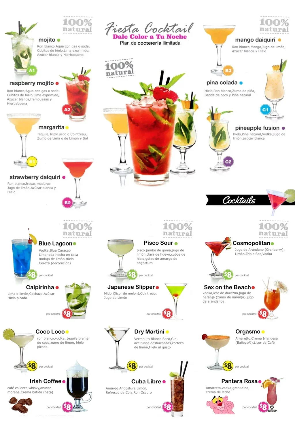 Carta de cocteles para eventos en Bogotá — flair, barman y servicio de coctelería